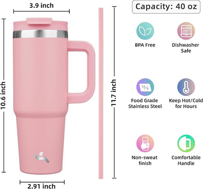 Konokyo 40 oz Insulated Tumbler Water Bottle - Image 4