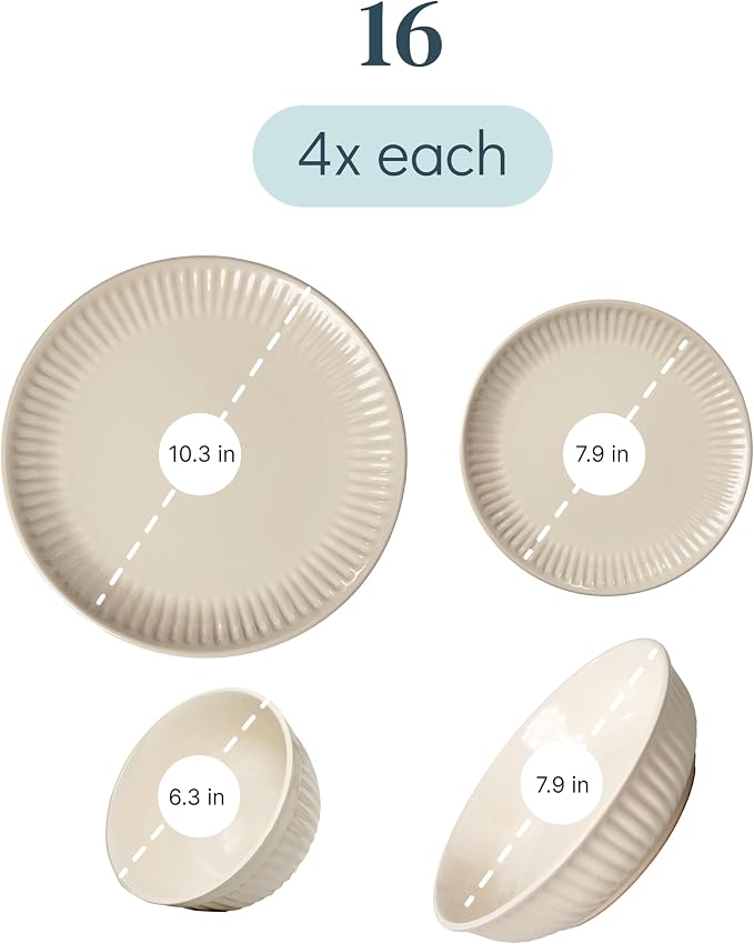 16 Piece Stoneware Dinnerware Set - Image 3