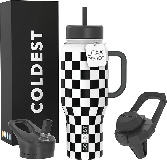 Coldest Tumbler with Handle and Straw, 100% Leak Proof Insulated Tumbler with by Coldest