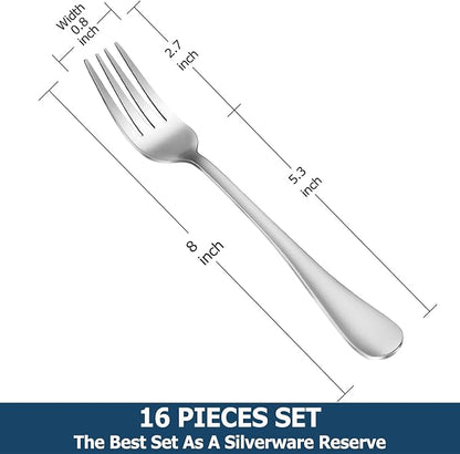 Dinner Forks, Table Forks, Flatware Forks, 8 Inches, Mirror Finish & Dishwasher - Image 2