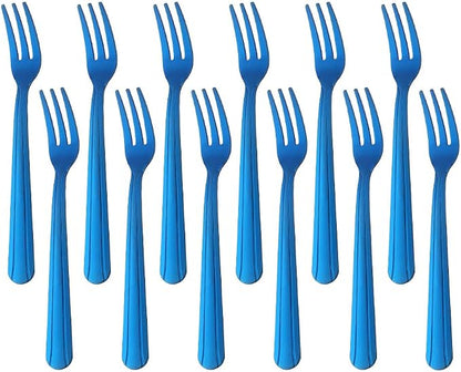 Oyster Fork Set of 12, 5.4 Inch Stainless Steel Cocktail Forks, 3 Tines Mini by KitchenDining
