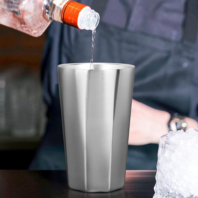 Beasea Stainless Steel Cups 15 oz, 4 Pack Large Stackable Double Wall Insulated - Image 7