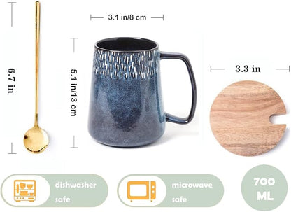 Large Ceramics Coffee Mugs, 24 OZ, - Image 2