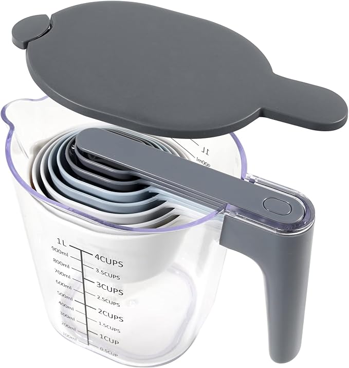 Stackable 10-Piece Measuring Cups and Spoons Set by Recogwood