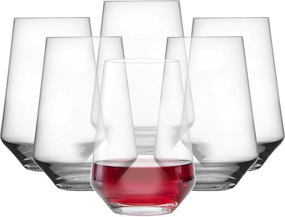 ZWIESEL GLAS Pure Stemless Bordeaux Glass (Set of 6), Red Wine Tumbler for Bordeaux, Dishwasher-Safe Machine-Made Tritan Crystal Glasses, Made in Germany (18.5 Ounce)