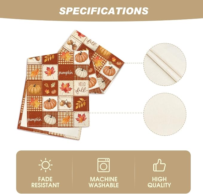 Artoid Mode 210 GSM Fall Table Runner 13x120 Inch Home Party Decor | Plaid - Image 5