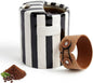 10oz Ceramic Coffee Mug with Sip Hole Hand-Painted Striped Ceramic Cup | Unique by Foubret