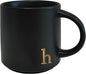 COLLECTIVE HOME Black Ceramic Coffee Mug, 15 oz Golden Monogram Tea Cup | by COLLECTIVEHOME