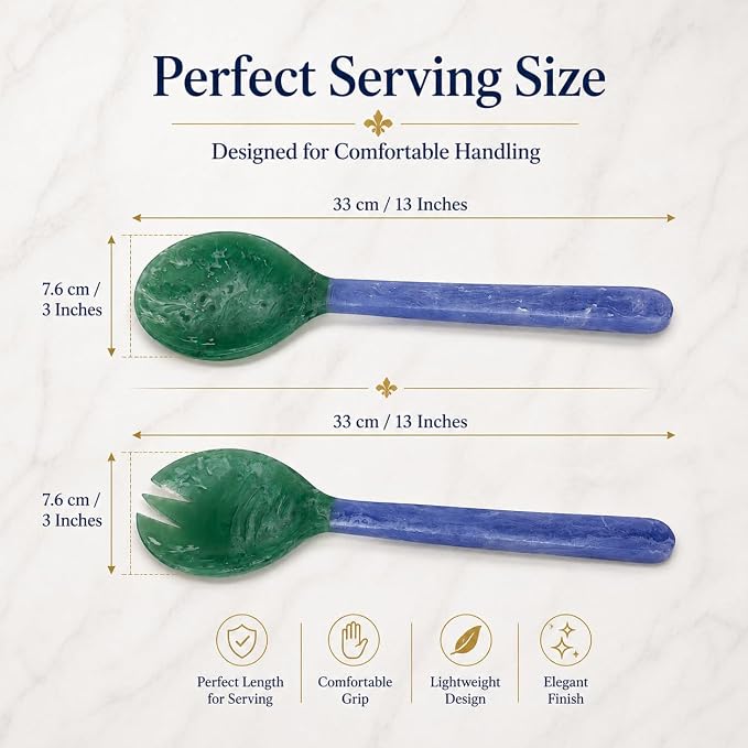 Salad Servers, Resin Salad Tongs, Long Handle Salad Server Set - Image 4