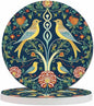 Vintage Flowers and Birds Cup Coasters Set of 2 Colorful Symmetry Pattern Tribal Floral Foliage Paisley Wooden Table Apartment Decor 100% Diatomite for Drinking Glasses,4 Inches