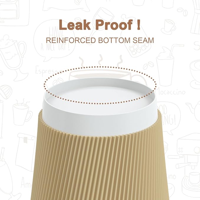 Hot Paper Cups 150 Pack Coffee Cups, Paper Coffee Cup 12 oz Disposable - Image 4
