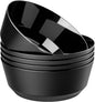 8 Pack Black Serving Bowls for Wedding | 128oz Heavy Duty Disposable Plastic by Hioasis
