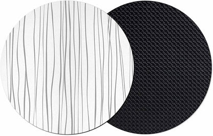 Gray Coasters Set of 2, Abstract Lines Gradient Minimalist Modern Texture Soft by PIEPLE