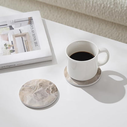 Set of 6 Abstract Marble Coasters - Image 2