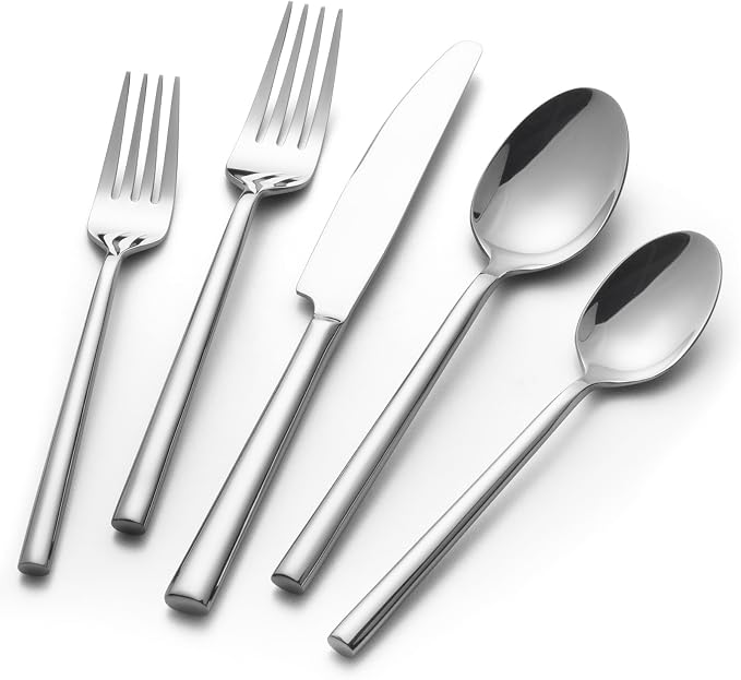 Alata Potter 40-Piece Forged Silverware Set Stainless Steel Flatware Set by Alata