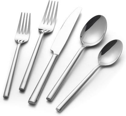 Alata Potter 40-Piece Forged Silverware Set Stainless Steel Flatware Set by Alata