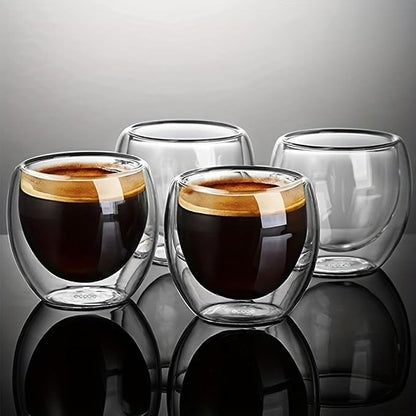6pcs Double Wall Espresso Cups, 3 Ounce Glass Coffee Mugs, Insulated Small - Image 9