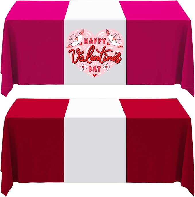 2 Pcs White Table Runner, Polyester Sublimation Heat Transfer Blanks Table by GCTWFYK
