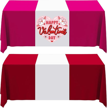 2 Pcs White Table Runner, Polyester Sublimation Heat Transfer Blanks Table by GCTWFYK
