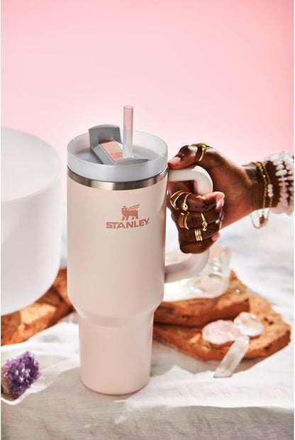 STANLEY Quencher H2.0 Flow State Tumbler, 40 oz, Rose Quartz 2.0 | Handle and - Image 5
