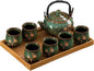 KEYDUACU Japanese Tea Set, Kiln-Formed Ceramic Tea Set, Plum Blossom Embossed by KEYDUACU