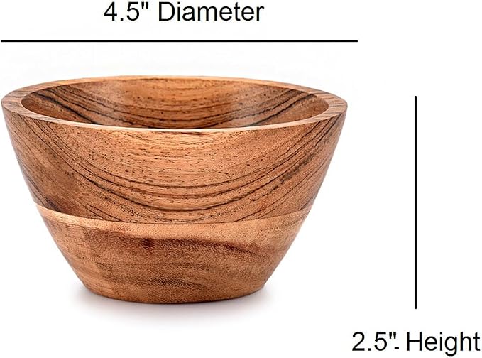 Acacia Wood Bowl Sets of 4 for Kitchen Meal Party and Nuts - Image 5