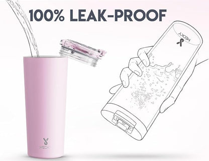 Meoky 24 oz Insulated Travel Coffee Mug: Leak Proof Lid, Blossom | Stainless - Image 5
