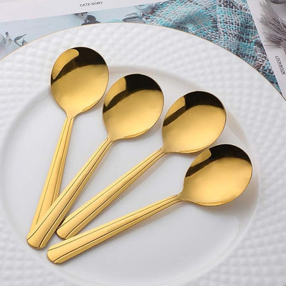 Bouillon Spoons Set of 12, 5.9 Inch Stainless Steel Soup Spoon, Metal Round - Image 3