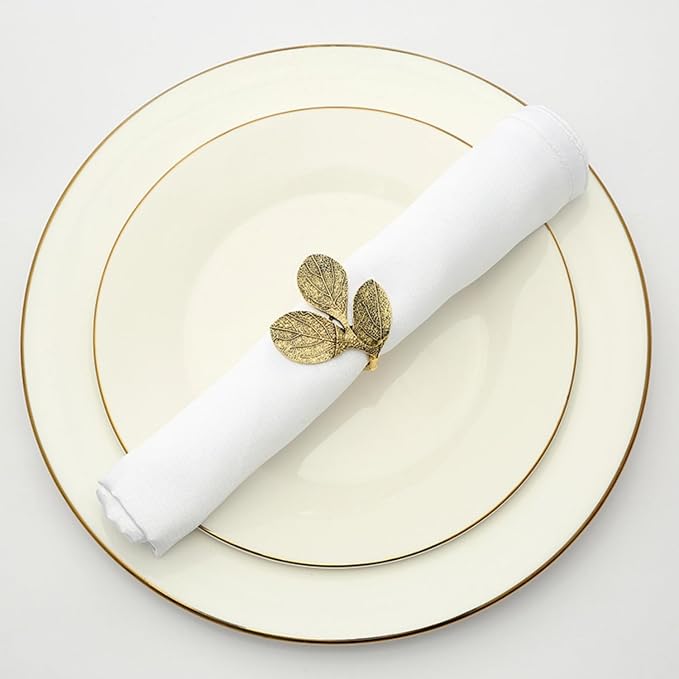 Gold Leaves Napkin Rings for Wedding Party and Daily Use, holiday table - Image 5