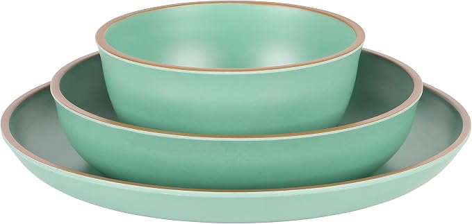 Gibson Home Rockabye 12 Piece Double Bowl Melamine Plastic Dinnerware Set - Image 5
