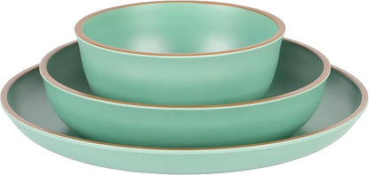 Gibson Home Rockabye 12 Piece Double Bowl Melamine Plastic Dinnerware Set - Image 5