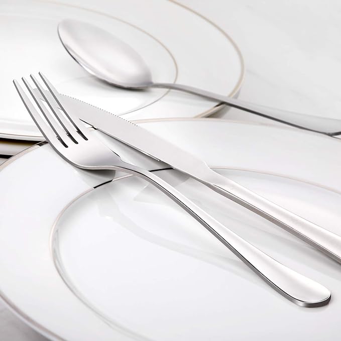 Hiware Dinner Forks Set, Food-Grade 18/8 Stainless Steel Forks Silverware - Image 2