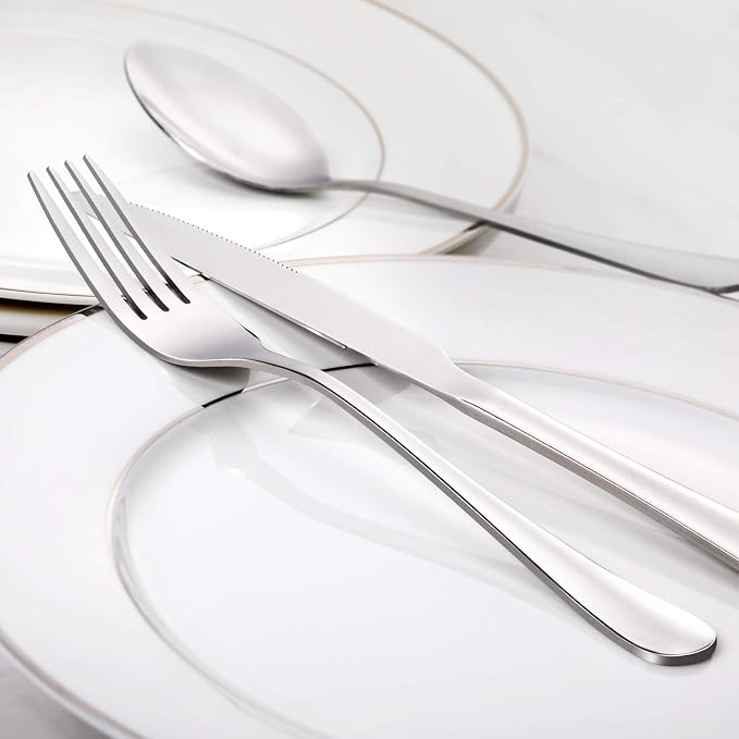 HIWARE 24-Piece Forks Silverware Set, Food-Grade Stainless Steel Dinner Forks - Image 2