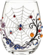 Halloween Printed Glass Cup, Ghost Pumpkin Themed Handleless Drinking Tumbler by Unknown