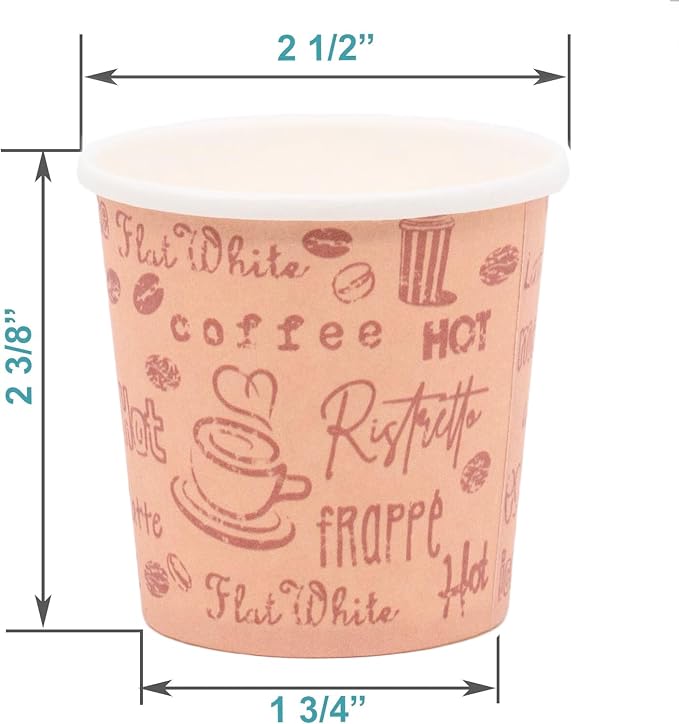 4 Oz Espresso Paper Cups with Black Lids - Image 2