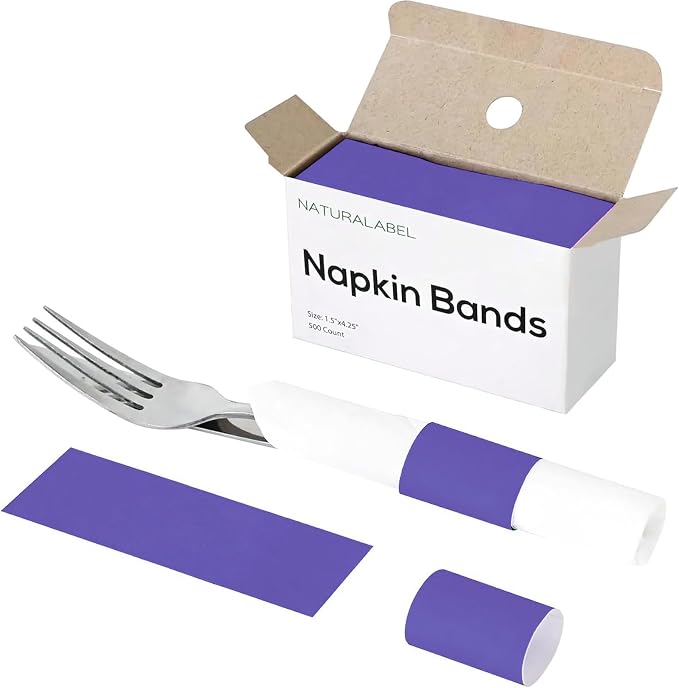 Self-Adhesive Napkin Bands, elegant table setting, by NATURALABEL