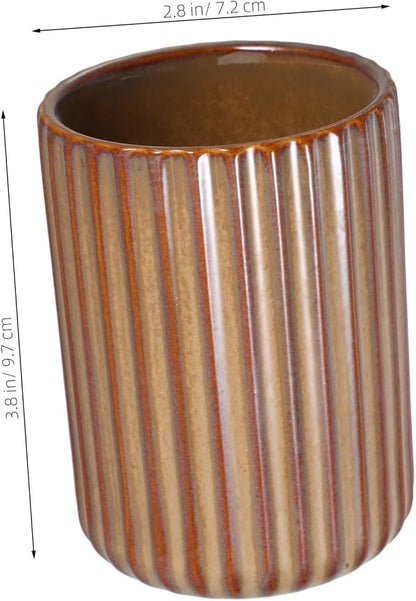 Retro Ceramic Water Mug Vintage Striped Drinking Cup - Image 2