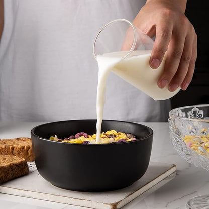 AmorArc Stoneware Cereal Bowls Set of 4, 26oz Soup Ceramic Bowls Set | Modern - Image 4