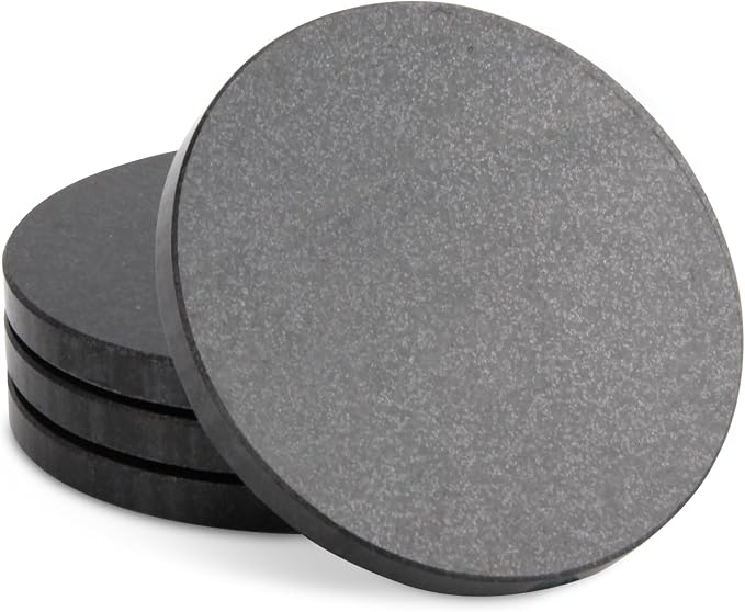 Natural Marble Coasters Set of 4, 4 inch Round Stone Coasters - Image 2