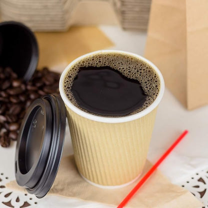 Karat 10 oz Ripple Insulated Coffee Cup Disposable Paper Hot Cup, Sturdy and - Image 2