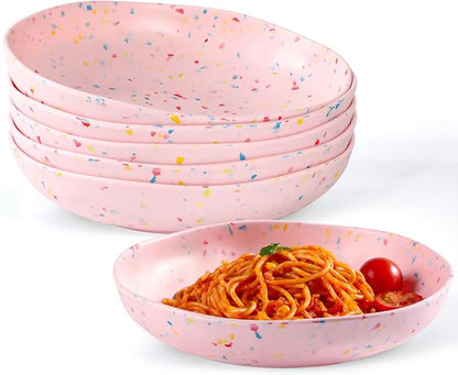 Melamine Bowls Set, 9” Large Pasta Bowl Salad Bowl, Lightweight Unbreakable by ZAROCRUS