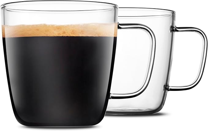 LUXU Glass Coffee Mugs, 24 oz Ice coffee cups, Large Beer Mugs Set of 2 | by LUXU