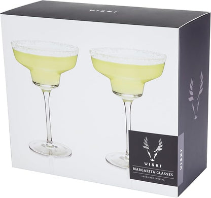 Viski Raye Angled Stemmed Margarita Glasses, Premium Crystal Cocktail glasses - Image 11
