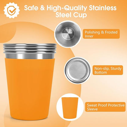 Stainless Steel Cups for Kids and Toddlers Stackable, 12oz Stainless Steel Kids - Image 3