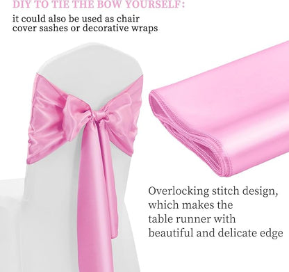 12 Pack Pink Satin Table Runner 12 x 108 Inch Long Premium Table Runners - Image 4
