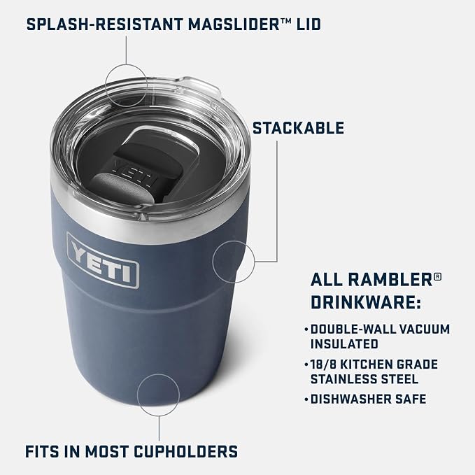 YETI Rambler 16 oz Stackable Tumbler, Vacuum Insulated, Stainless Steel - Image 2