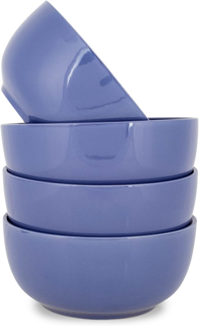 Elanze Designs Bistro Glossy Ceramic 7 inch Dinnerware Bowls Set of 4 by ElanzeDesigns