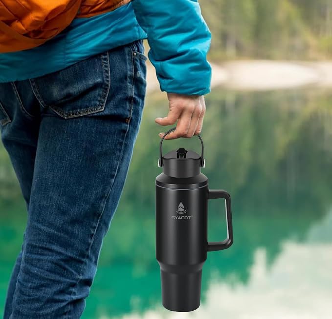 40 oz Tumbler with Handle and Straw or Convert to 40 oz Insulated Water Bottle - Image 7