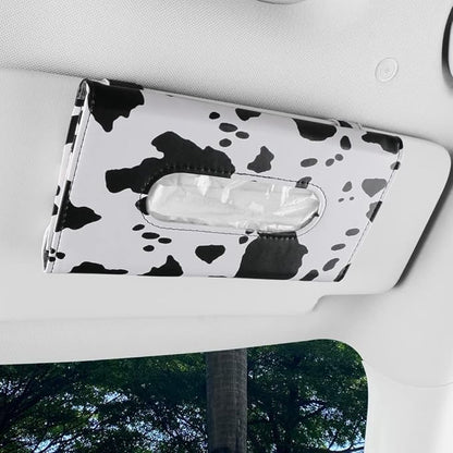 Cow Print Car Accessory for Women, Premium Tissues Holder, Car Napkins Box | - Image 6