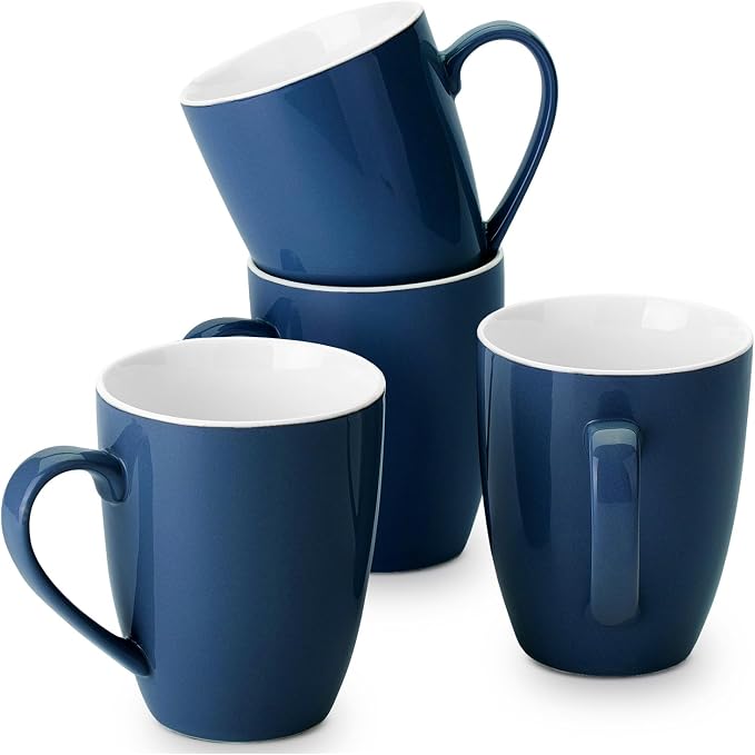 BTaT- Porcelain Coffee Mugs Set, 16 Ounces, 4 Pack, Restaurant Cups by BrewToATea